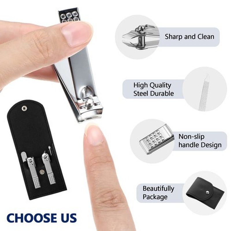 Geosar 12 Sets Manicure Set Nail Clippers Pedicure Kit Stainless Steel Professional Pedicure Set Grooming Kits Nail Care Tools with Luxurious Travel Case for Nail Care(Black)