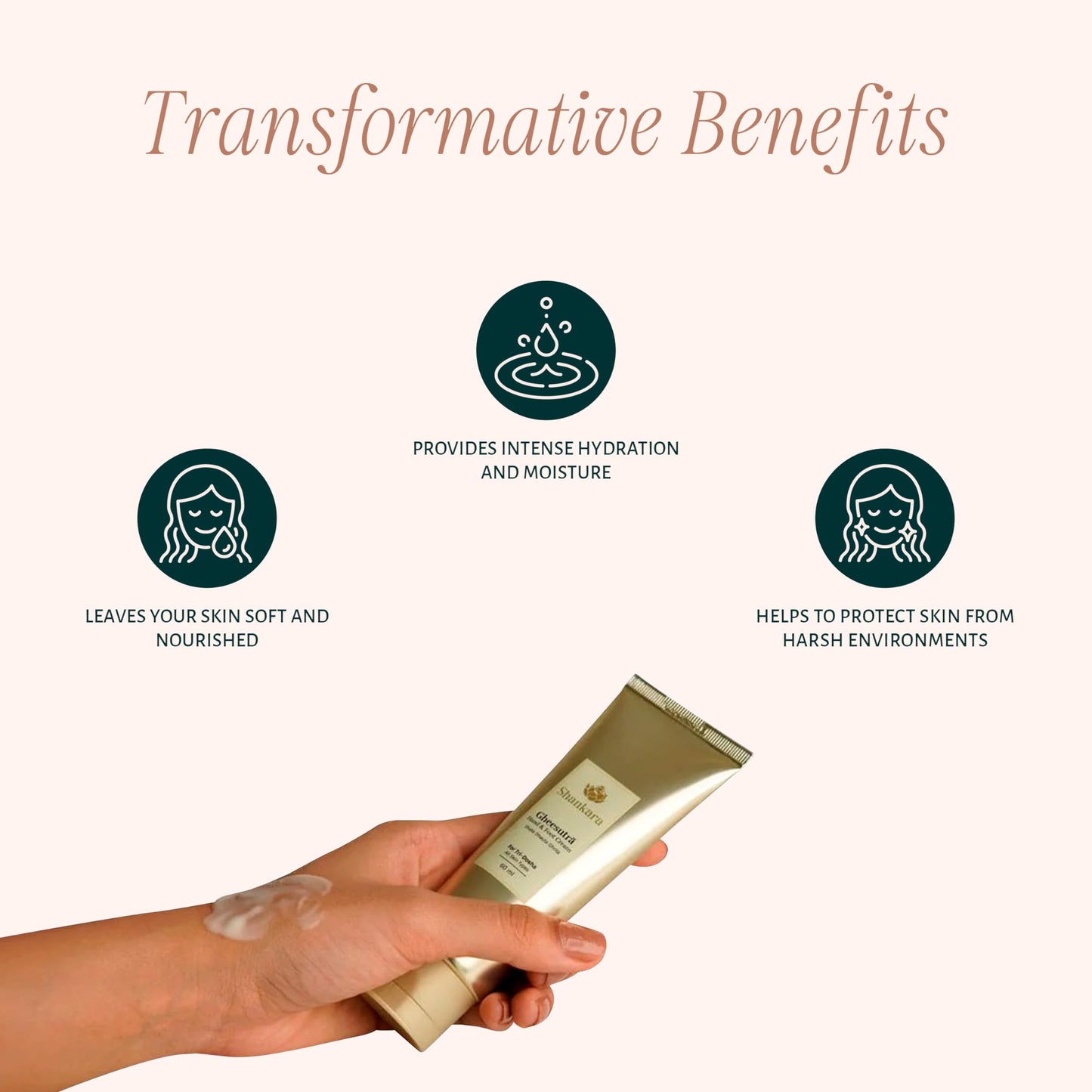 Shankara Gheesutra Hand and Foot Cream with 100X Washed A2 Ghee, Moringa, and Bamboo to Hydrate and Nourish Chapped, Dry Feet and Hands – Ayurvedic Foot Care for All Skin Types