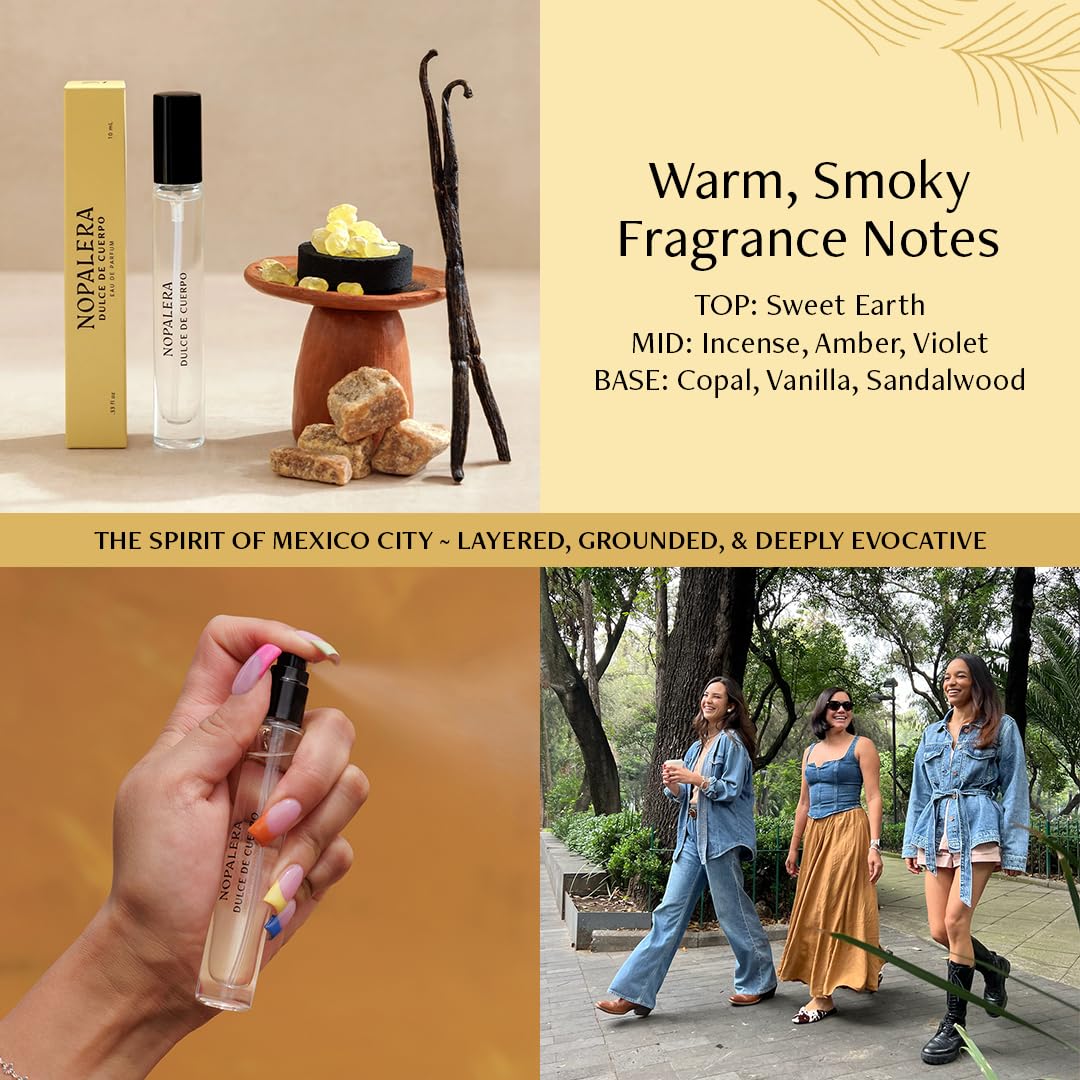 Nopalera Travel Fragrance Trio Gift Set, Three 10ml Eau de Parfum Sprays Featuring Bosque Místico, Dulce de Cuerpo and Flor de Madera, Clean Fragrance, Free from Pthalates (3x10ml)