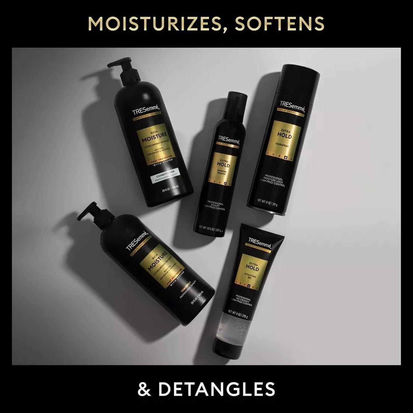 TRESemmé Hair Gel, Sculpting, Extra Hold, 3-Pack + Keratin Repair Instant Recovery Mask – Frizz Control, Professional Quality Styling Products, Alcohol-Free