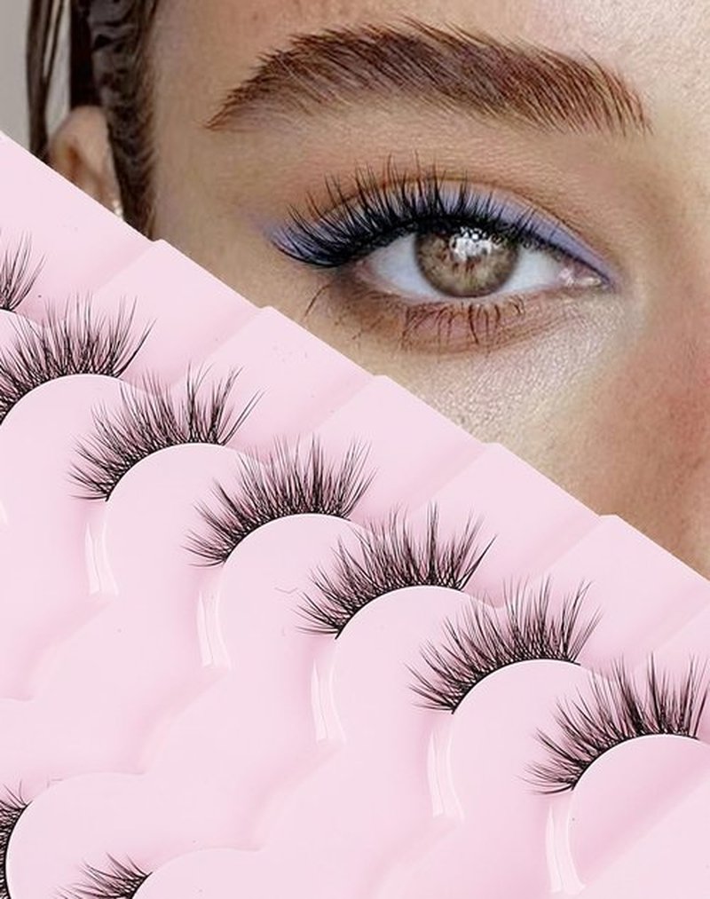 Onlyall Half Eyelashes Corner Lashes Natural Lashes Half Lashes Wispy End Lashes Corner Eyelashes 3/4 Lashes 7 Pairs C19