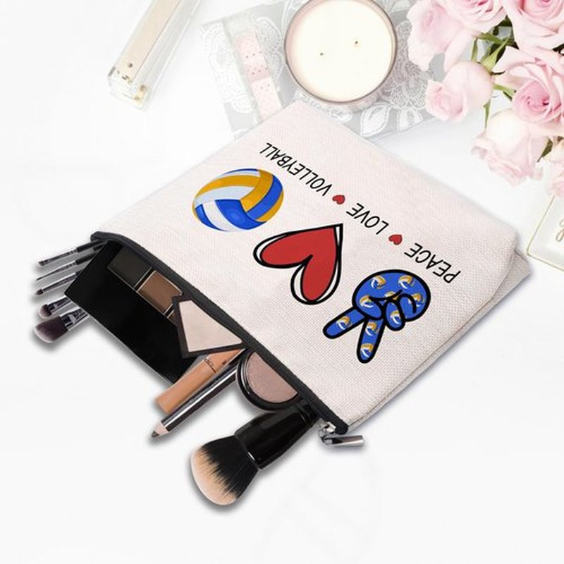 CEASQVAA Volleyball Inspirational Gifts for Women, Volleyball Stuff Gifts Makeup Cosmetic Bag for Women Volleyball Players Teams, Birthday Gifts for Her Travel Makeup Pouch