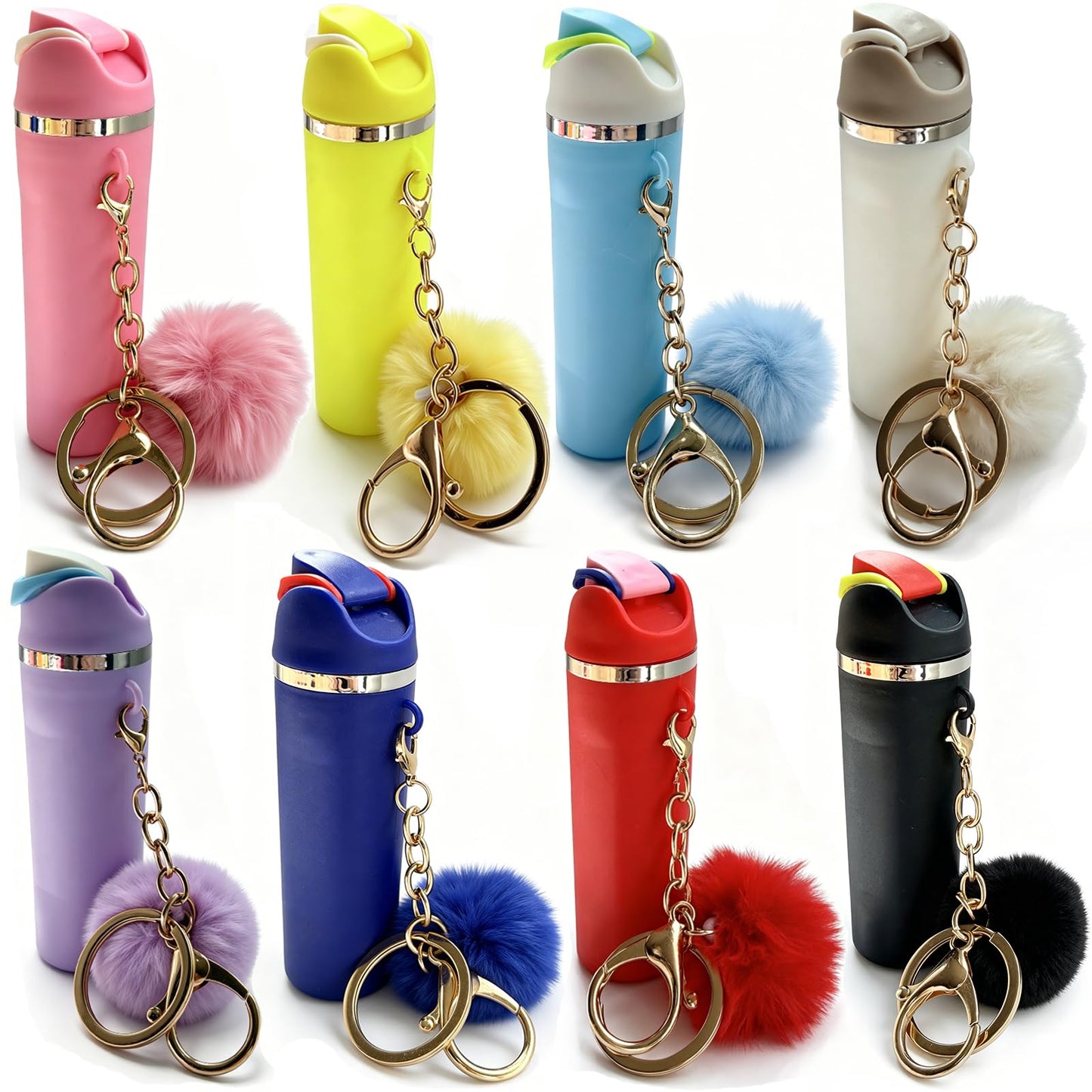 Pyotivol Mini Owala Water Bottle Keychain,Cute Chapstick Holder Key Chain Charms Backpack for Women Man Girls