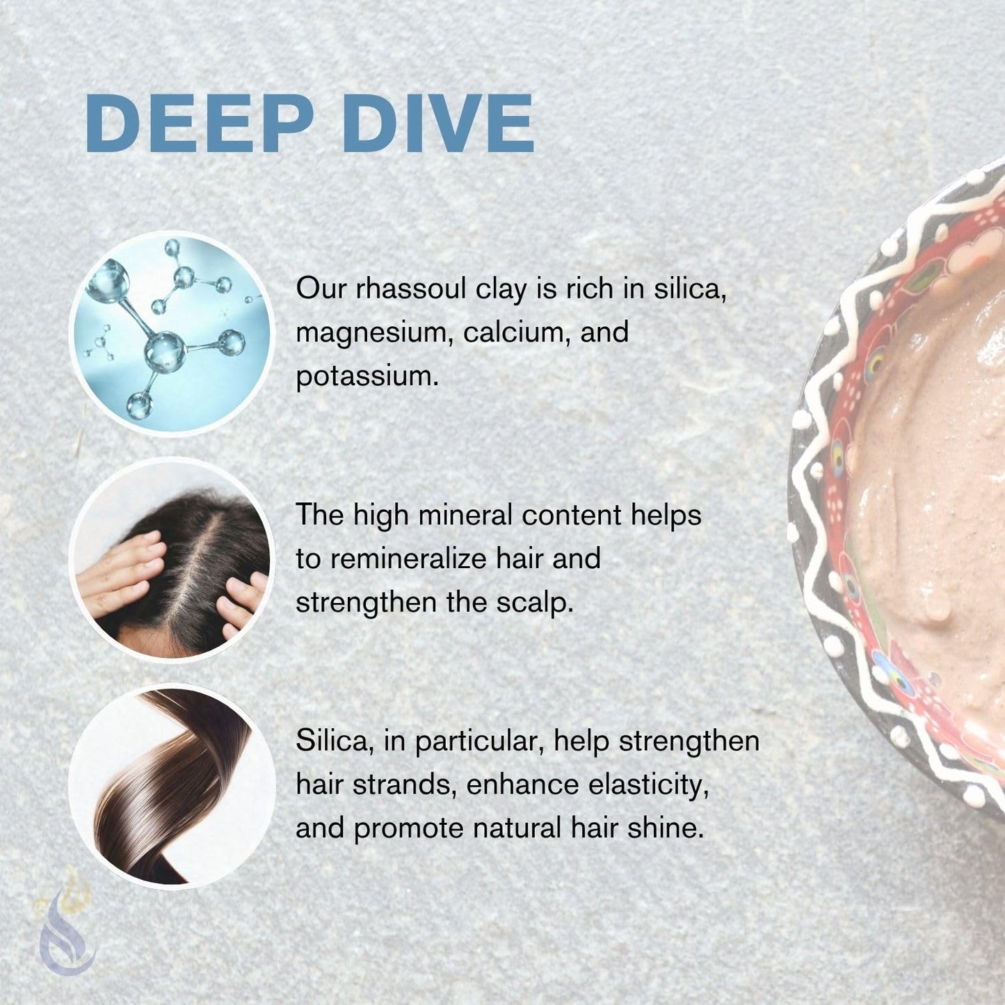 ClearLee Rhassoul Ghassoul Clay Cosmetic Grade Powder - 100% Pure Natural Powder - Great For Skin Detox, Rejuvenation, and More - Heal Damaged Skin - DIY Clay Face Mask (8 oz)