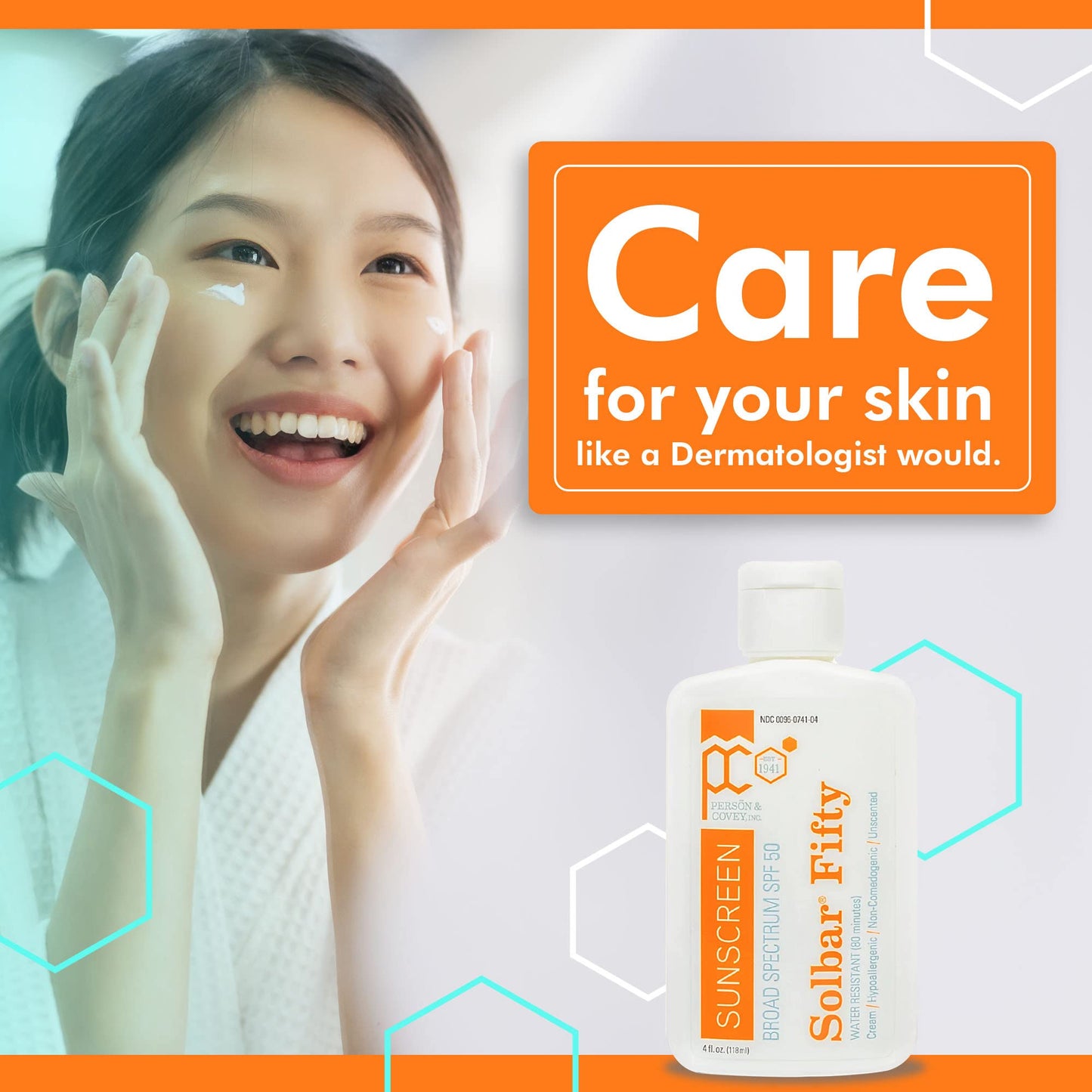 Solbar Fifty SPF 50 Body & Face Sunscreen – Broad Spectrum Sun Cream, Water-Resistant Sun Screen Protector – 4 Fl. Oz.