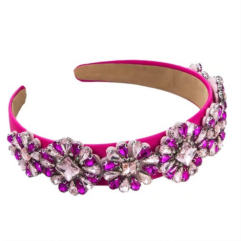 MUQINGWAN Fashion Women's Headband, Women Headband Gorgeous Retro Crystal Rhinestone Girl's Headband, Accessories For Women And Girl (Rose)