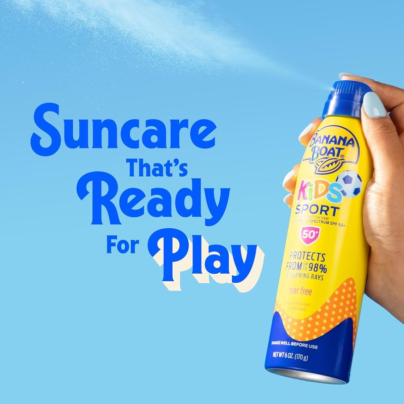 Banana Boat Kids Sport Sunscreen Spray - SPF 50, 9.5oz | Water-Resistant Children's Sunscreen