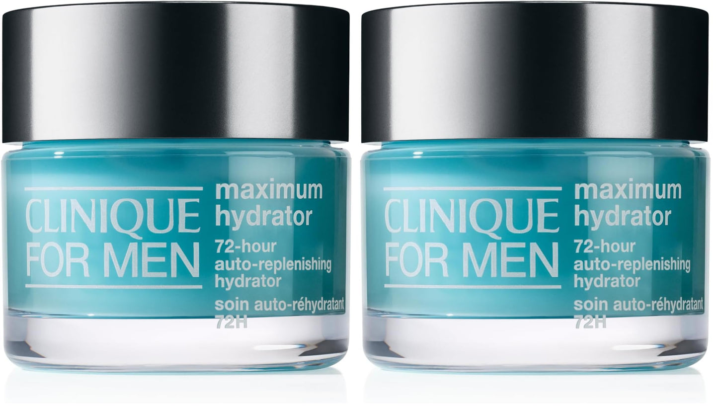 Clinique For Men Maximum Hydrator 72-Hour Auto-Replenishing Oil Free Hydrating Face Moisturizer With Hyaluronic Acid + Aloe Vera,1.7 Ounce,(Pack of 2)