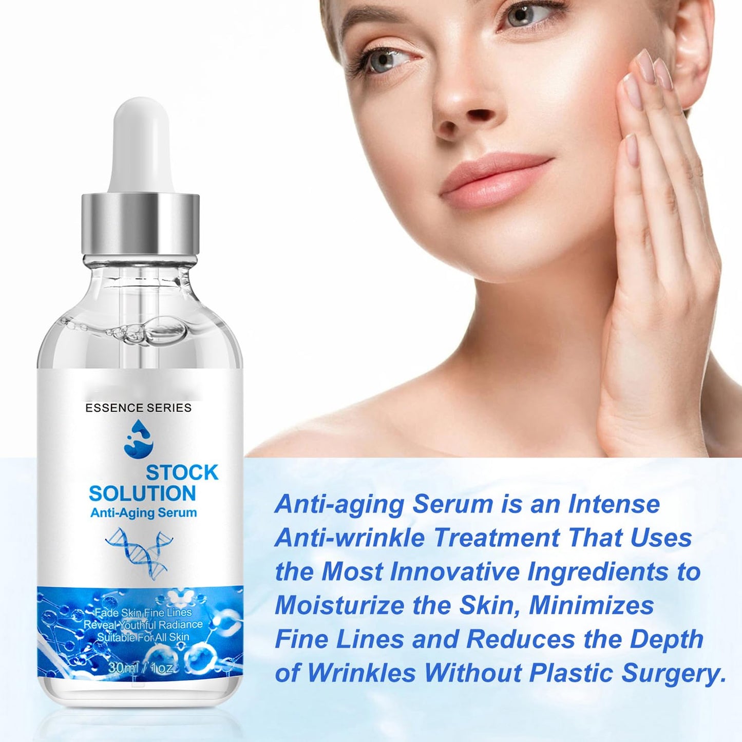Facial Serum 1 Fl Oz, Anti Aging Serum For Face, Instant Face Tightening, Reduce Fine Lines, Wrinkles, Boost Skin Collagen, Hydrate & Plump Skin