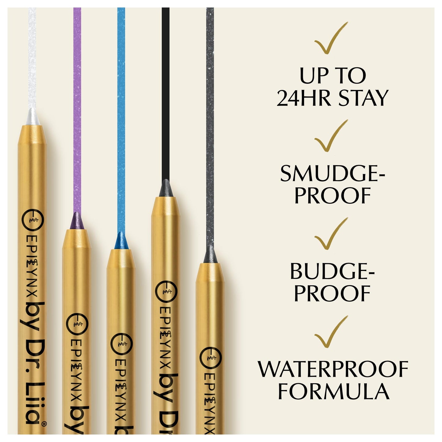 EPILYNX Waterproof Eyeliner Pencil, Smudge-Proof Vegan, Royal Blue Shimmer