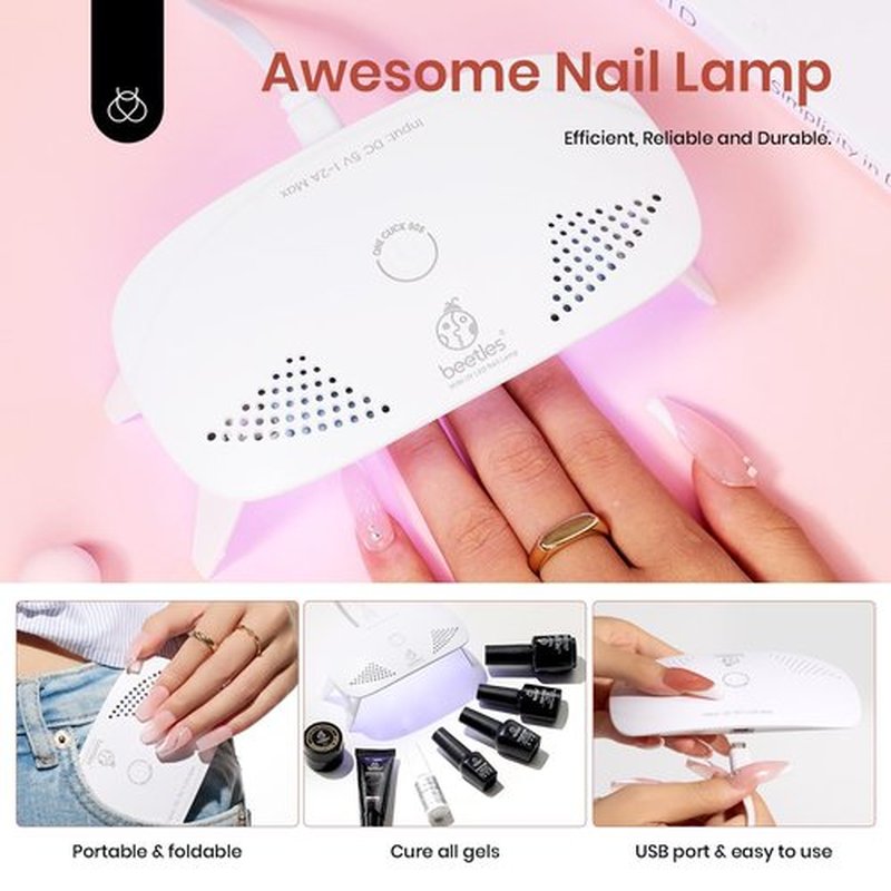Beetles Poly Nail Extension Gel with Uv Light Starter Kit- 6 Jelly Colors 15 ML Clear Pink Neutral Jelly Gel Nails Quick Building Hybrid Gel Base Top Coat Slip Solution French Manicure Set for DIY