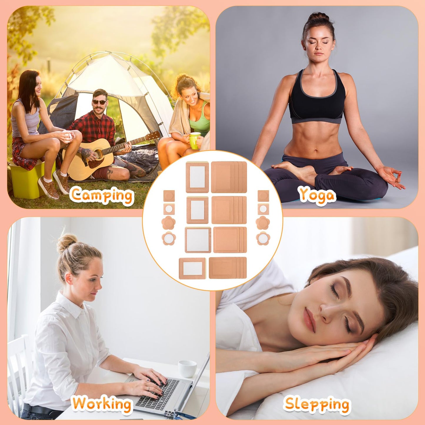 Hokoad 120 Pcs Castor Oil Patches, Disposable Castor Oil Pack Wrap Self-Adhesive for Belly Button, Waist, Neck, Breast, Back, Knee, Portable Packs, Anti-Seepage, No Wash, Highly Absorbent (120)