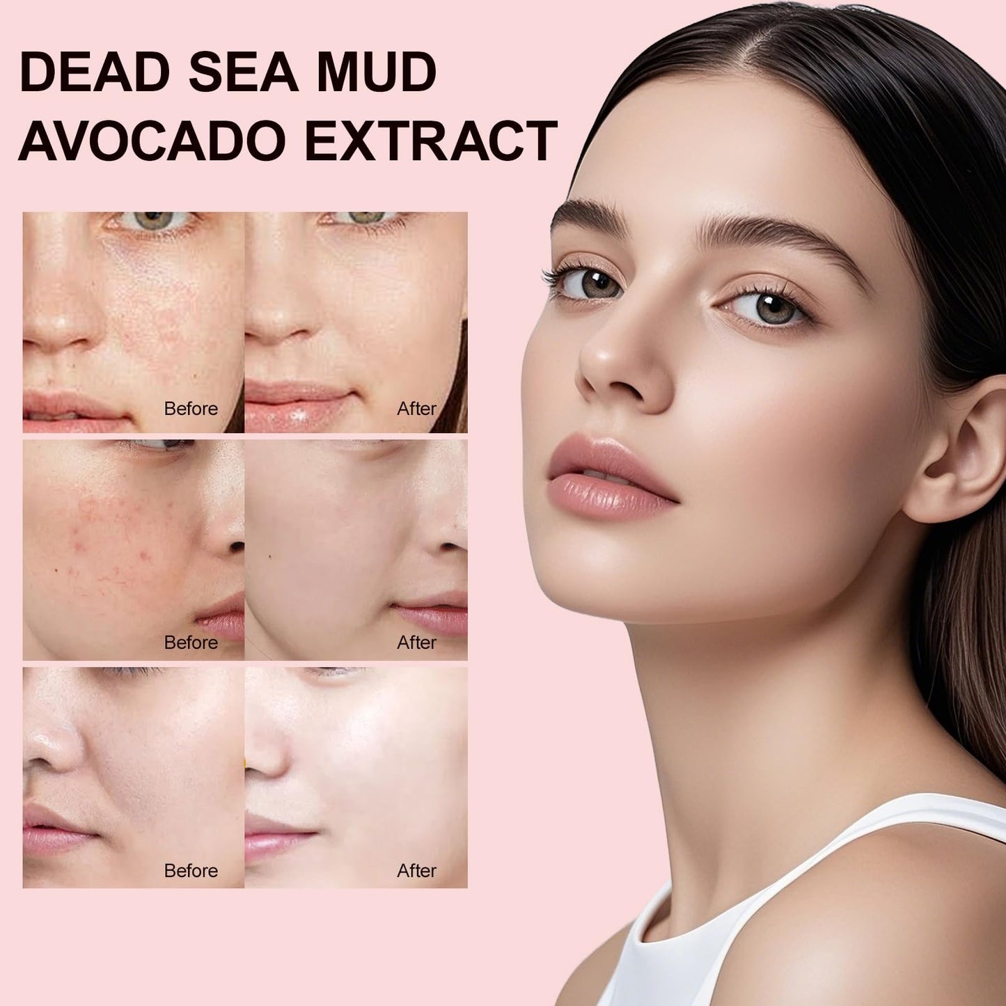 GUOYAOLIFU Clay Mud Face Mask for Women,Strawberry Dead Sea Mud Facial Mask Skincare,Deeping Cleansing,Oil Control,Hydrating Face Cleaning Clay Masks for All Skin Types (4.2OZ)