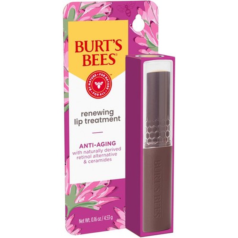 Burt's Bees Overnight Lip Sleeping Mask Stocking Stuffers, Natural Retinol Alternative, Exfoliating Scrub Restores, Hydrates & Smooths to Reduce Fine Lines, Ceramide Infused Formula, Renewing 0.16 oz.