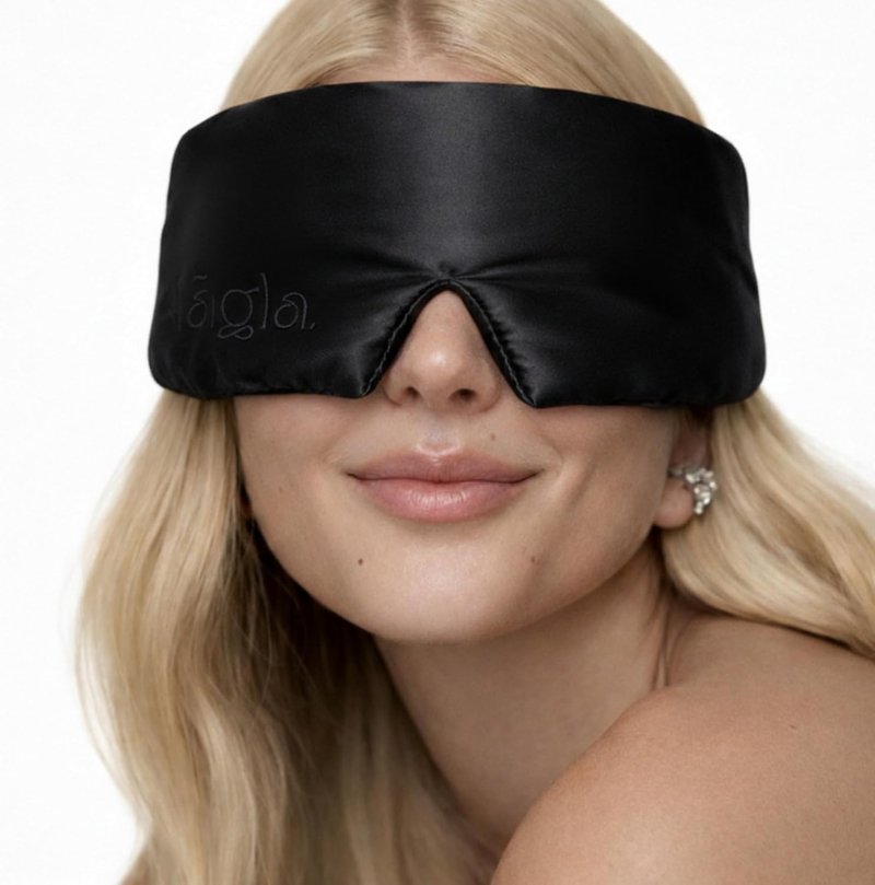 30 Momme Mulberry Silk Sleep Mask - Luxury Eye Mask with Adjustable Strap, Hypoallergenic & Breathable | Black