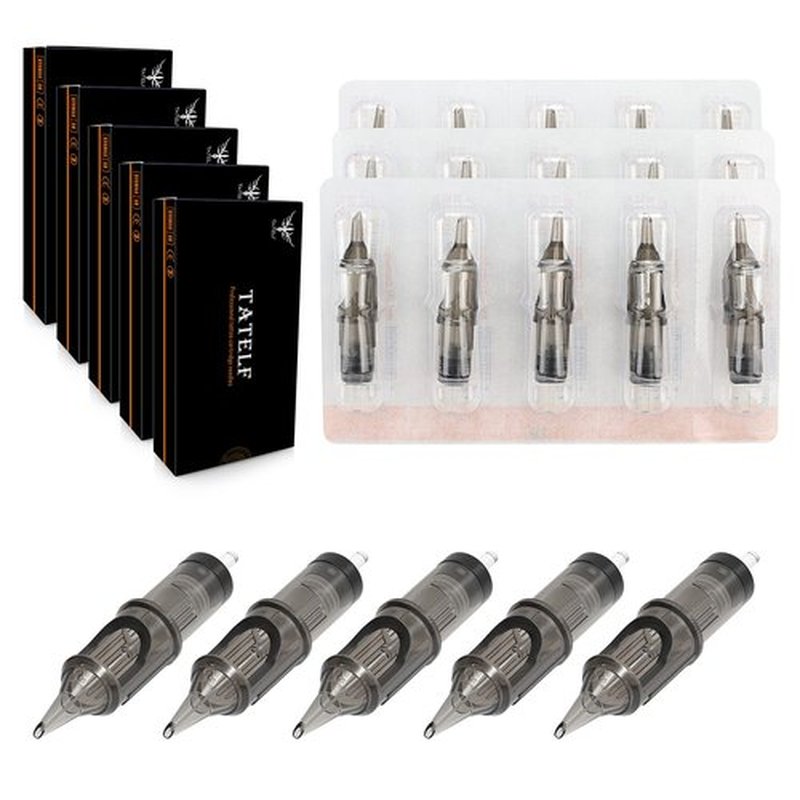 TATELF Tattoo Cartridge Needles 50pcs Professional Disposable Tattoo Needles Cartridges Round Liner Mixed 3RL 5RL 7RL 9RL 11RL for Rotary Pen Machine Tattoo Supplies(12# RL)