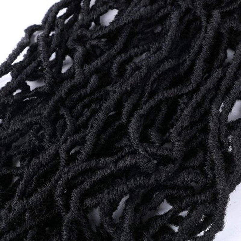 7 Packs 24 Inch Soft Locs Crochet Hair Pre Looped Curly Wavy Faux Locs Crochet Braids for Natural Butterfly Crochet Hair for Black Women (24 inch(pack of 7), 1B)