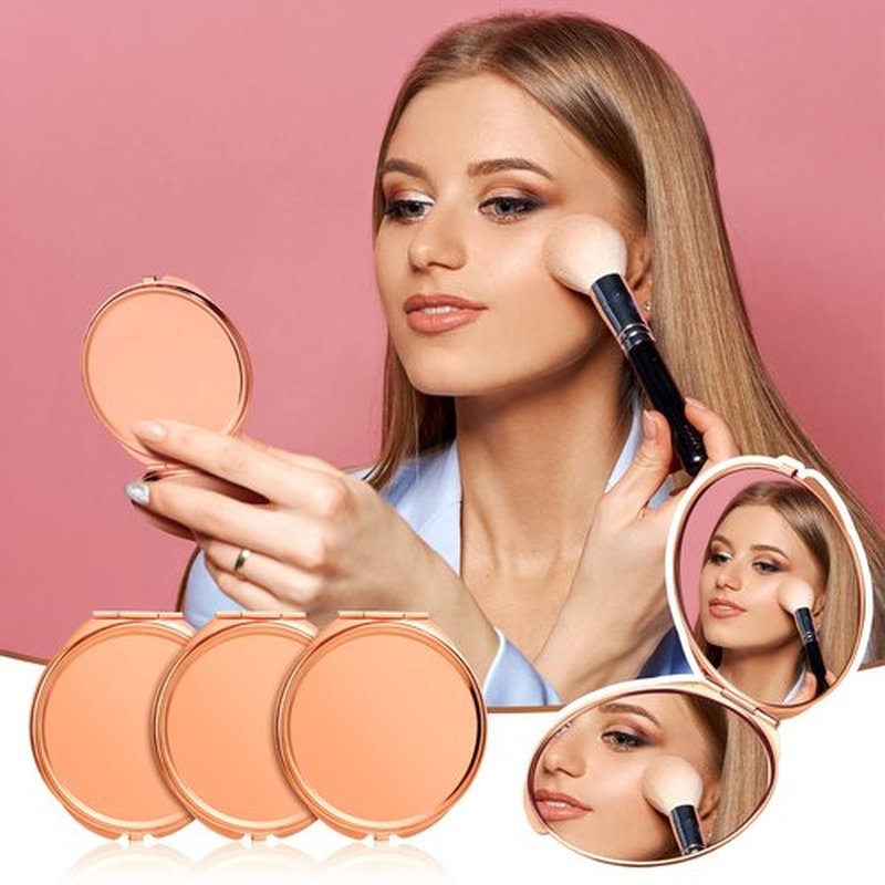 8 Pcs Compact Mirror Bulk with 1X 2X Magnification Double Sided Mini Travel Makeup Mirror Small Portable Pocket Mirror Folding Round Purse Compact Mirrors for Women Bridesmaid Gifts(Rose Gold)