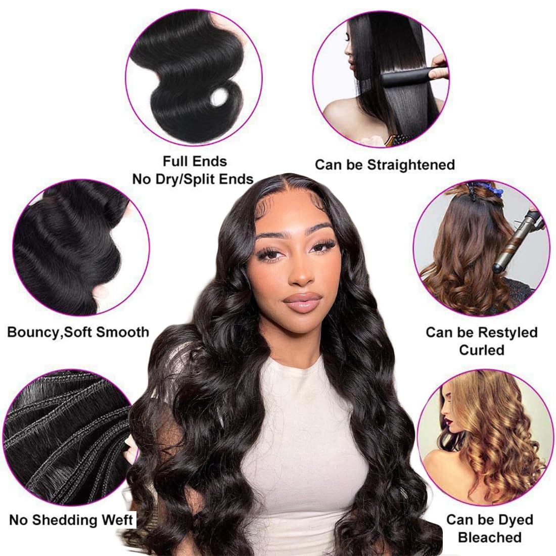 Myonisally Body Wave Bundles 14 inch 10A 1 Bundles Human Hair 100% Raw Single Bundles Human Hair Virgin Human Hair Weave Bundles Natural Black