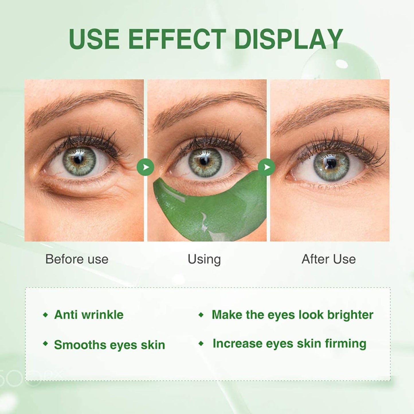 Felico Under Eye Mask Patches, 30 Pairs Collagen Hydrating Moisturizing Smoothing Gel Pads for Puffy Eyes Bags,Dark Circles,Puffiness,Fine Lines,Wrinkles,Anti-Aging Avocado