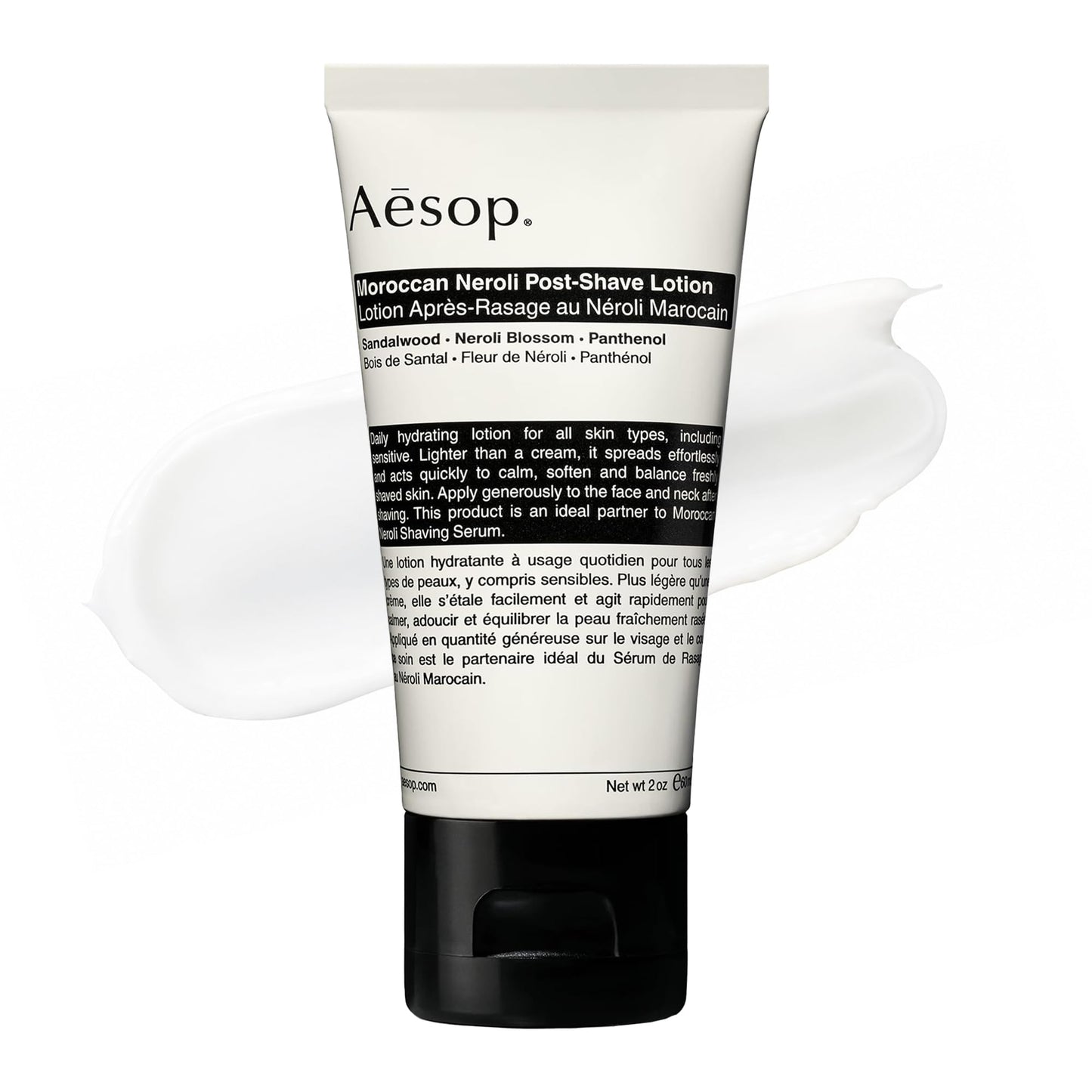 Aesop Moroccan Neroli Post Shave Lotion | Unisex Daily Hydrating Lotion Boosted With Botanical Oils | Calms & Soothes the Skin | 2oz / 60mL