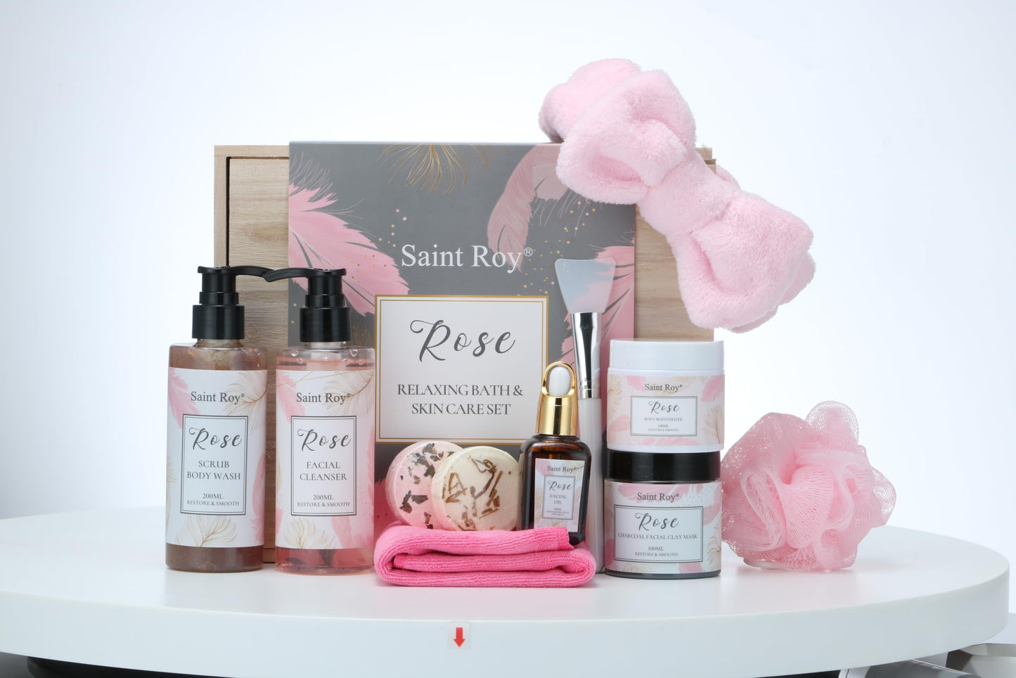 Skin Care Kit for Women, ROSE Spa Gifts for Women, Self Care Kit