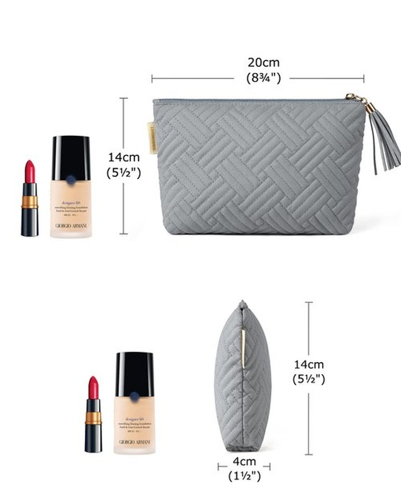 BAGSMART Cosmetic Bag for Women, Small Makeup Bag for Purse Travel Cosmetic Pouch for Makeup Brushes Lipsticks Electonic Accessories, Grey