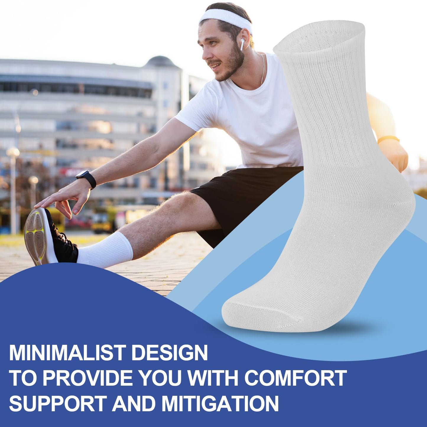 120 Pairs Crew Socks Bulk Athletic Sport Casual Boot Breathable Long Socks for Men Women Unisex