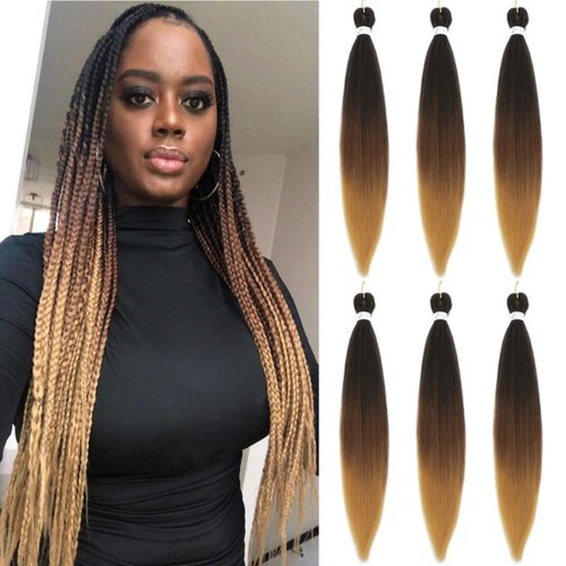 Pre Stretched Braiding Hair Soft Yaki Texture Braiding Hair for Braids Professional Hot Water Setting Synthetic Crochet Hair Extensions(26"1B/30/27)