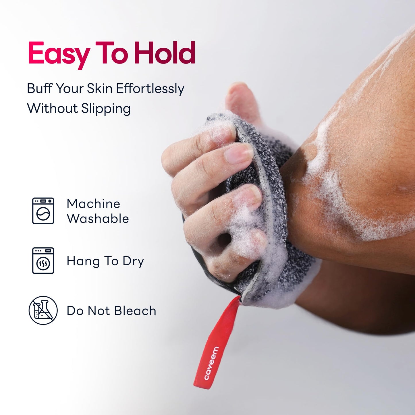 Caveem Exfoliating Body Scrubber, Extra Rough Shower Exfoliator Sponge, Body Exfoliating Sponges for Remove Dead Skin, Bath and Body Exfoliate Buffer, Round Sponge for Women (2 Pack)