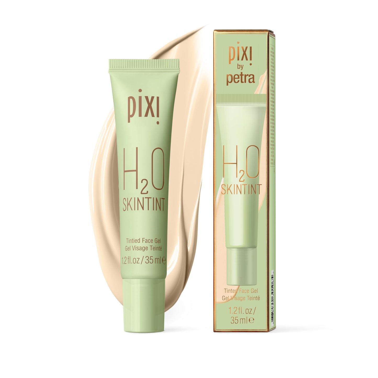 Pixi H2O SkinTint | Tinted Face Gel Moisturizer | Lightweight Hydrating Coverage with Hyaluronic Acid | Evens Skin Tone & Reduces Redness | Oil-Free Dewy Finish | Vegan & Cruelty Free