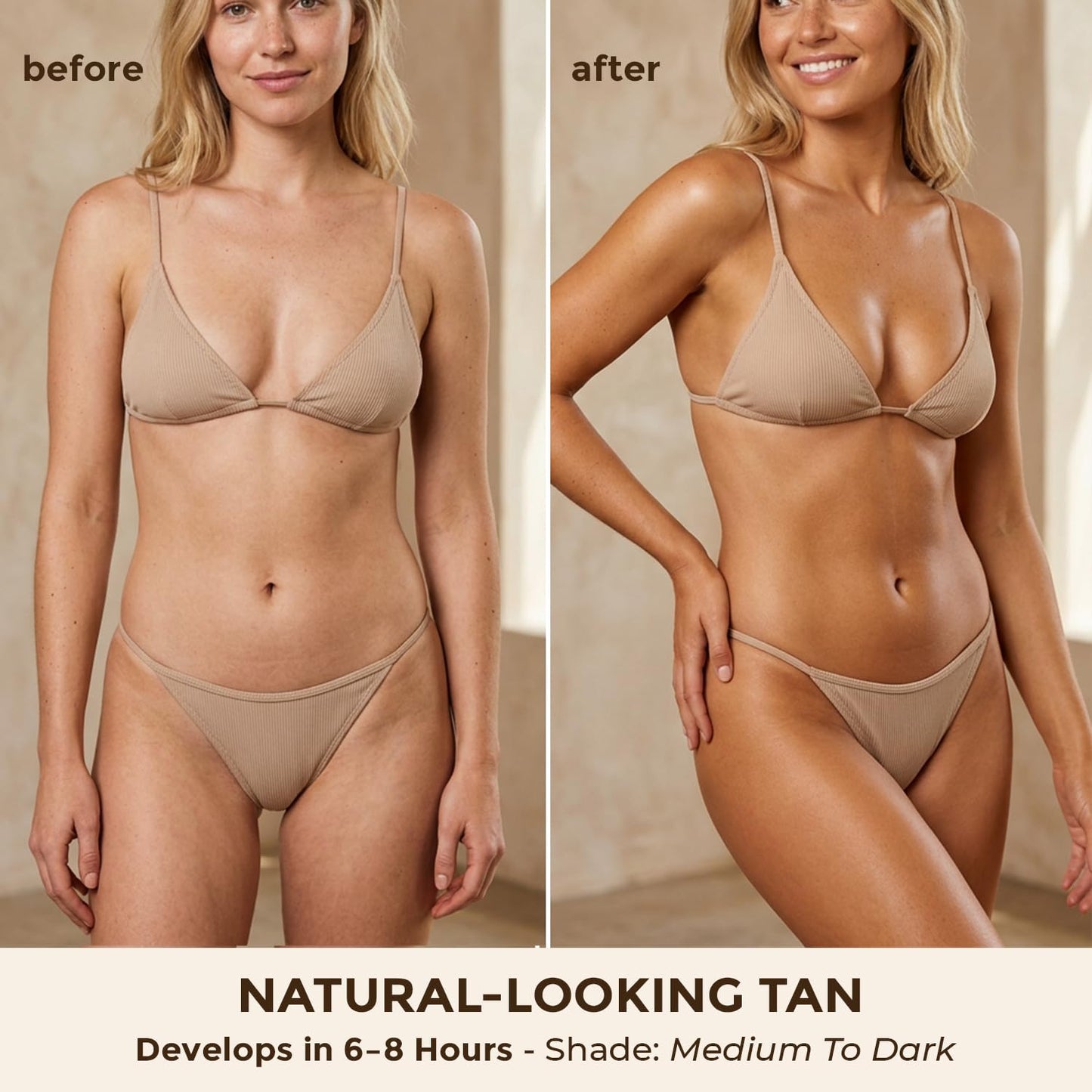 Self Tanner Mousse - USA Made with Natural & Organic Ingredients, Self Tanning Mousse for Dark Fake Tan, Sunless Tanner, Clear & Non Toxic Tanning Foam for Streak Free Finish & Natural Glow