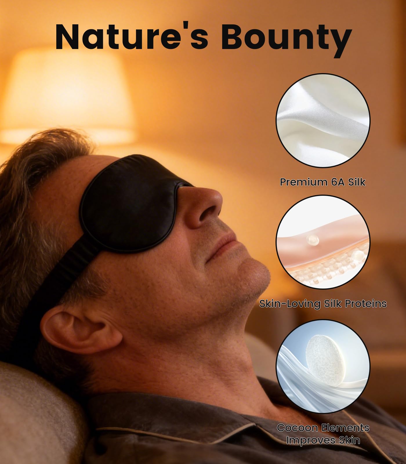 Formé & Found Formé & Found Luxury Silk Sleep Mask, 100% 6A Mulberry Silk Eye Mask for Sleeping, 22 Momme Weighted Sleep Mask for Men & Women, Eye Mask for Sleep, Blackout Sleeping Mask (Black)