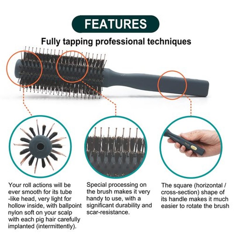 VESS Salon Roll Brush Professional Use PRO-250 For Straight Long Hir-D48 mm-Made in Japan