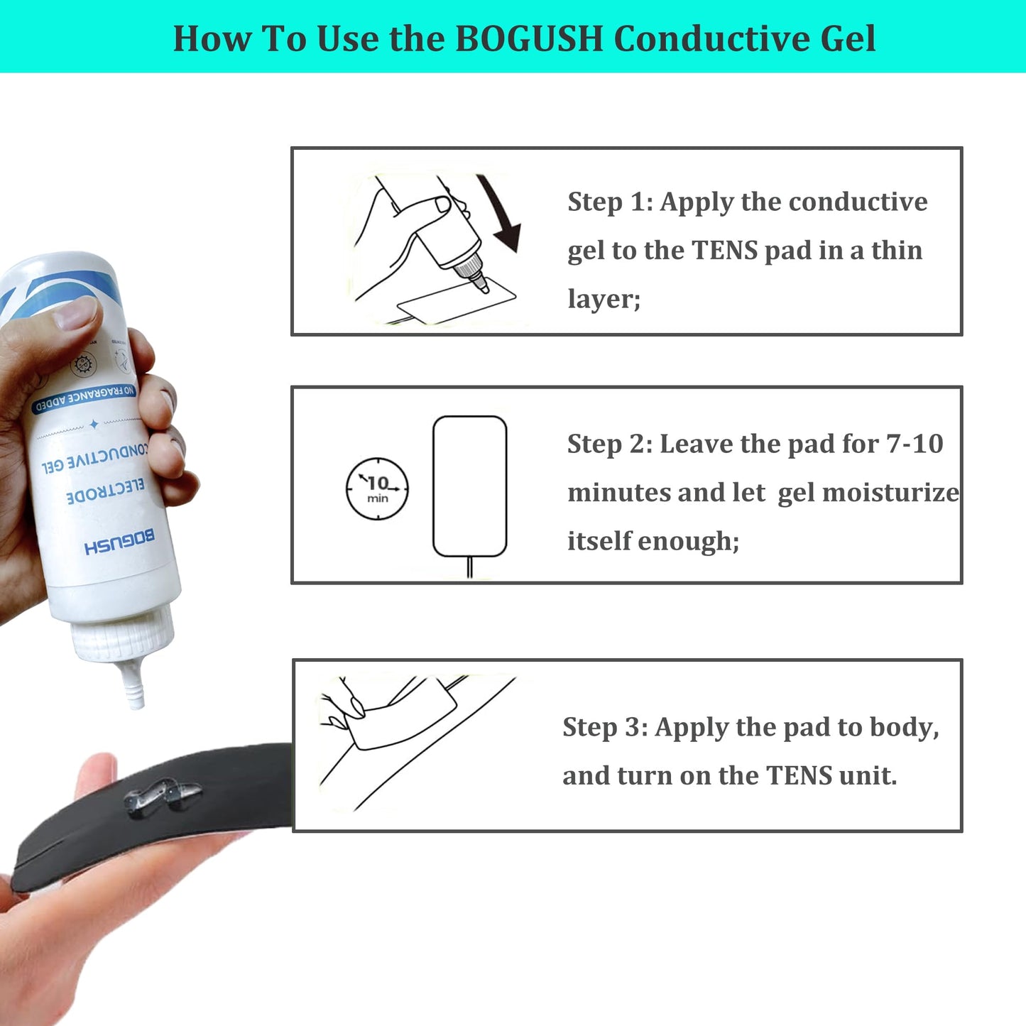 Bogush Electrode Conductive Gel for TENS Unit Pads Electrode Gel 8.45 oz