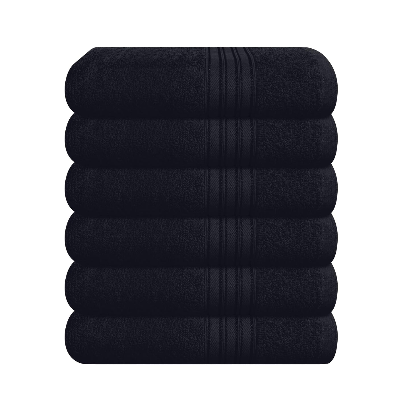 BOUTIQUO Ultra Soft Cotton 6 -Piece Hand Towel Set 16x24 Inch, Ideal for use in Bathroom, Kitchen, Gym, Spa & General Cleaning, Compact & Lightweight Multi Purpose Hand Towels - Jade
