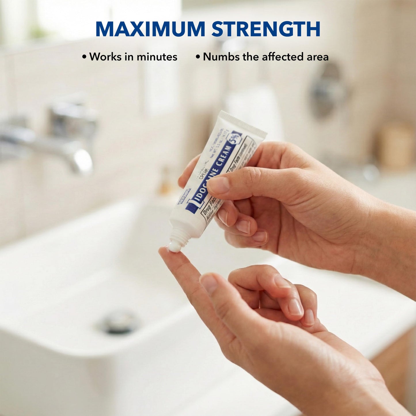 STRATUS PHARMACEUTICALS Anorectal Lidocaine Cream 5% Topical for Burn, Itch, and Pain Associated with Rectal Discomfort, 0.5 oz