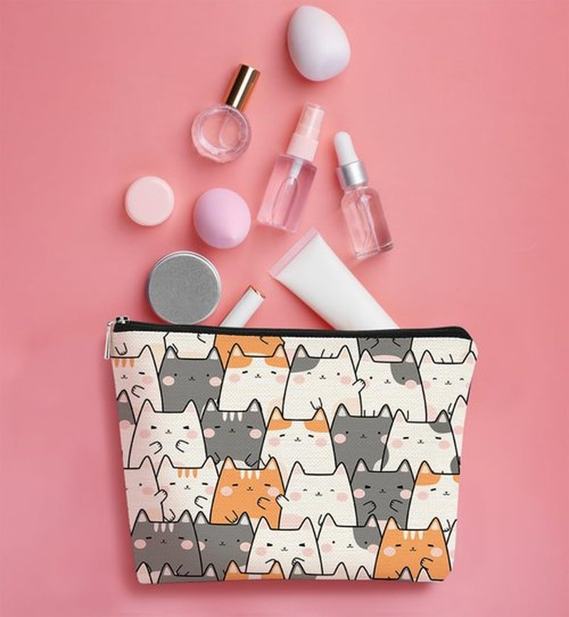 BARPERY Cute Makeup Bag,Cat Makeup Bag,Cat Gifts Makeup Bags,Cosmetic,Bag,Cat Gifts for Women,Travel Makeup Bag,Small Makeup Bag,Makeup Bag Organizer,Cat Mom Mothers Day Gifts