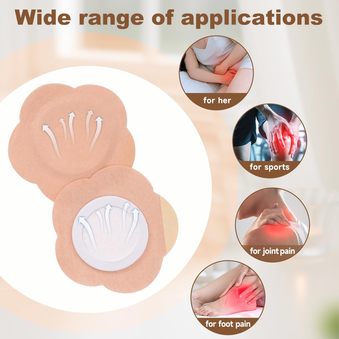 Castor Oil Pack Wraps Disposable Organic Cotton Self-Adhesive Pads for Belly Button, Navel Oil for Belly Button Patch, Castor Oils Packs with Breathable and Portable, 30Pcs(Oil Not Included)
