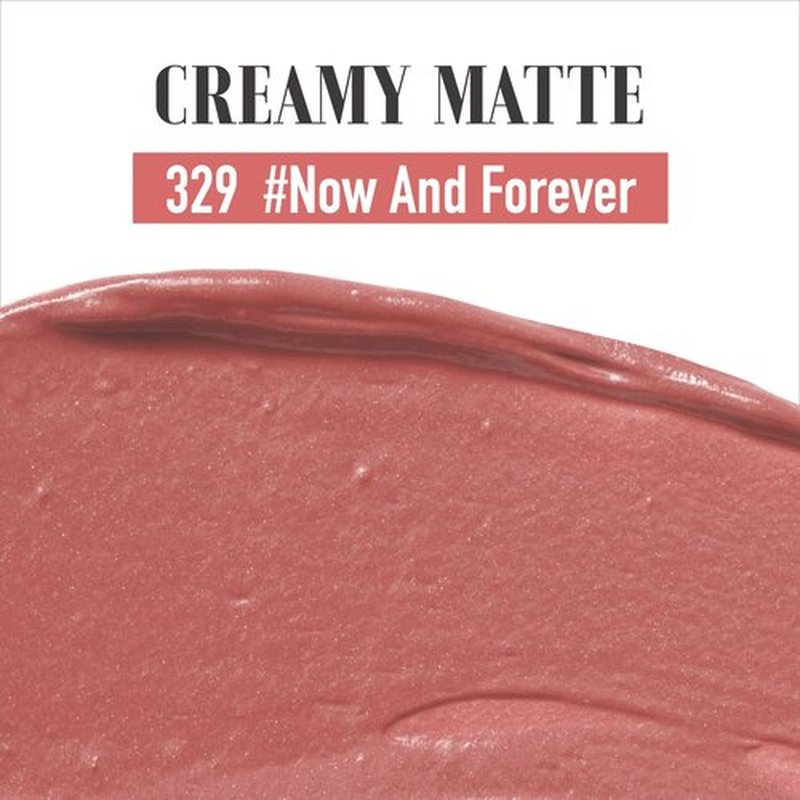 READY TO SHINE Newest Matte Vegan Lipstick with Creamy Satin Finish, Neutral Peach with Rose Tone Lip Color -CRUSH ON YOU (329-Now And Forever)