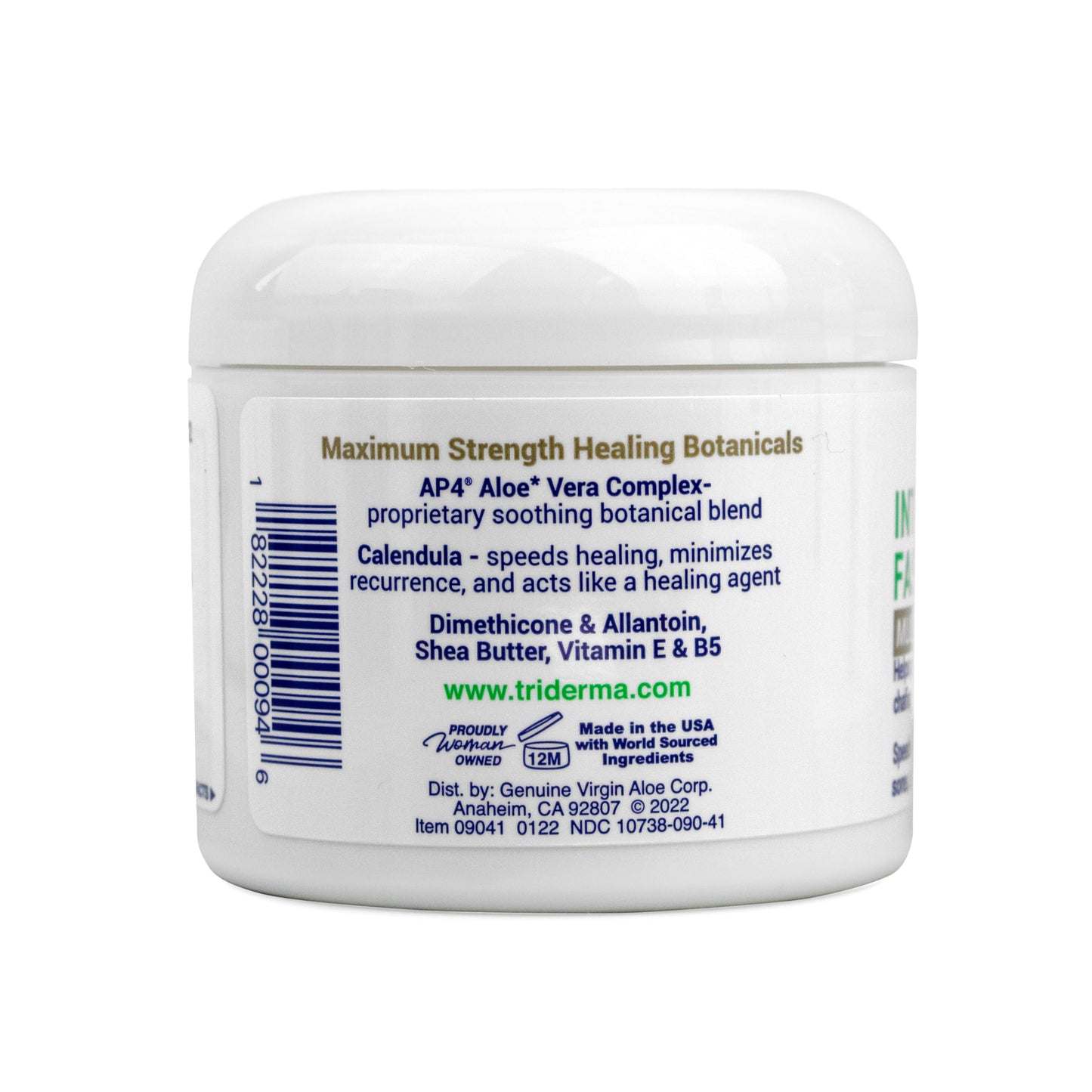TriDerma Intense Fast Healing Cream, Decreases Healing Time for Minor Irritations, Rashes, Scrapes, Cuts 4 Ounces