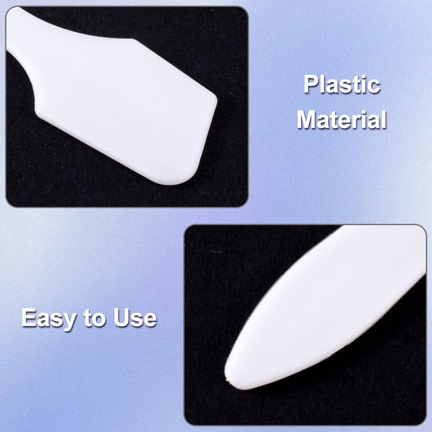 Pndeyo 100pcs Mini Plastic Makeup Spatula, Disposable Cosmetic Cream Spatulas Spoon, 3.2" Skincare Scoop Applicator Facial Massage Beauty Tools for Mixing and Sampling Face Eye Cream- White