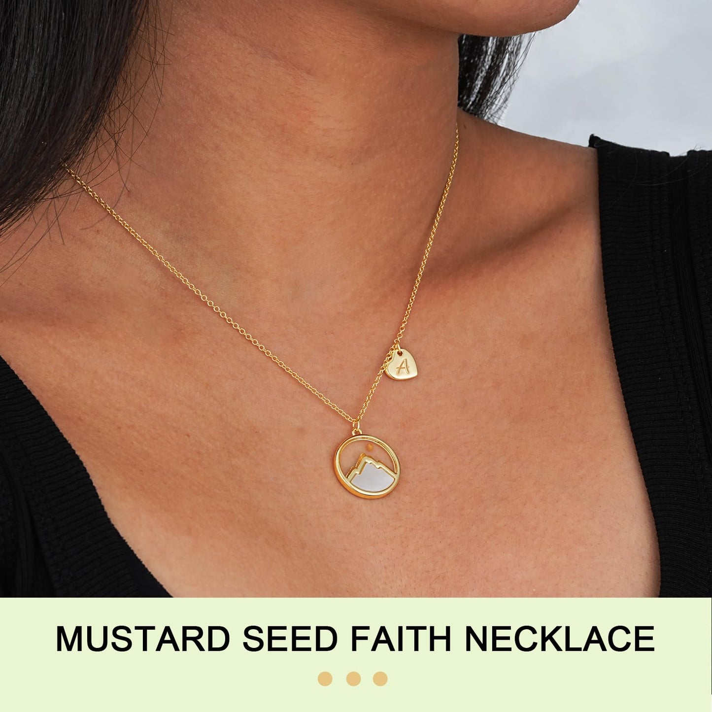 Pavkki Mustard Seed Necklace Graduation Gifts Initial Letter A Teen Girl Gifts Jewelry Trendy Stuff Mountain Faith Confirmation First Communion Baptism Christian Religious Birthday Gifts for Kids Women
