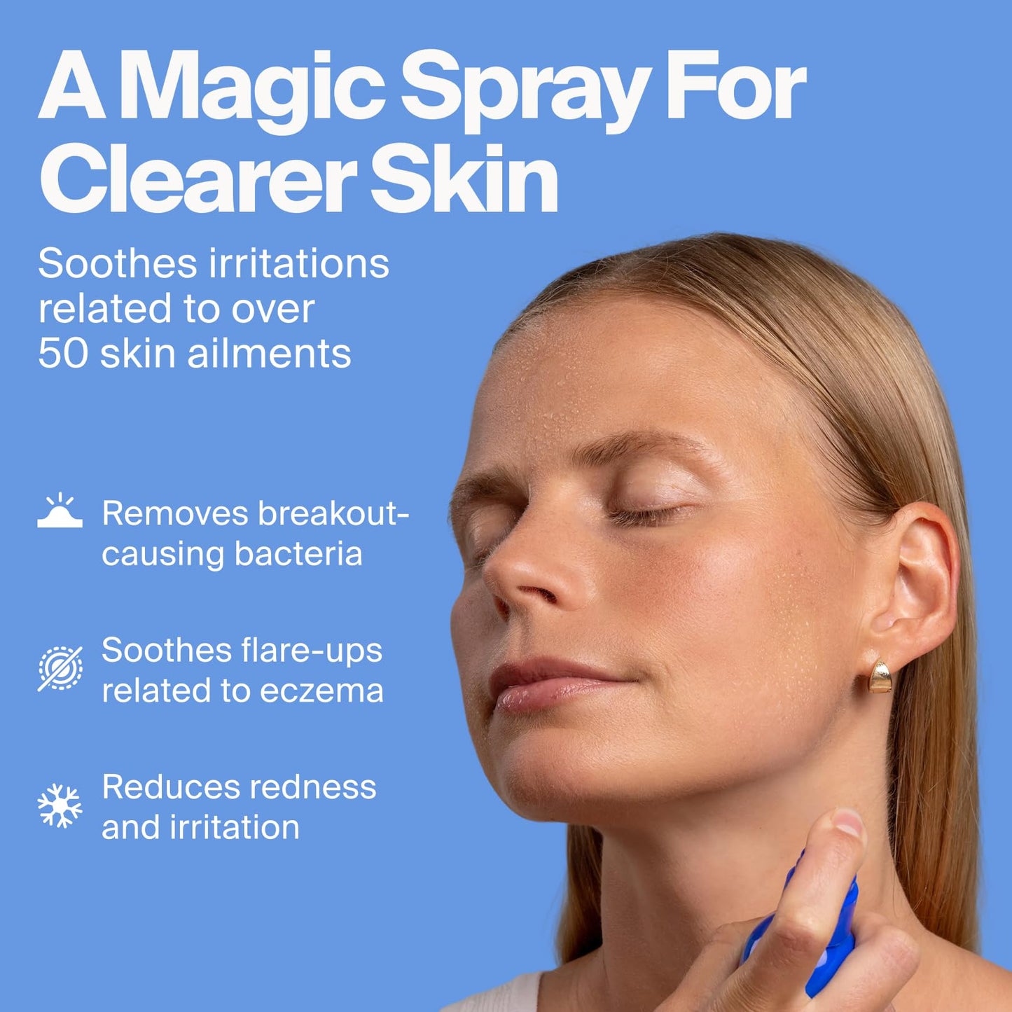 Magic Molecule Skin Cleanser for All Types, Hypochlorous Acid Spray Helps Heal Acne Prone, Eczema and Itchy Rashes and 50 Other Skin Ailments, 8 oz Spray (Pack of 3)