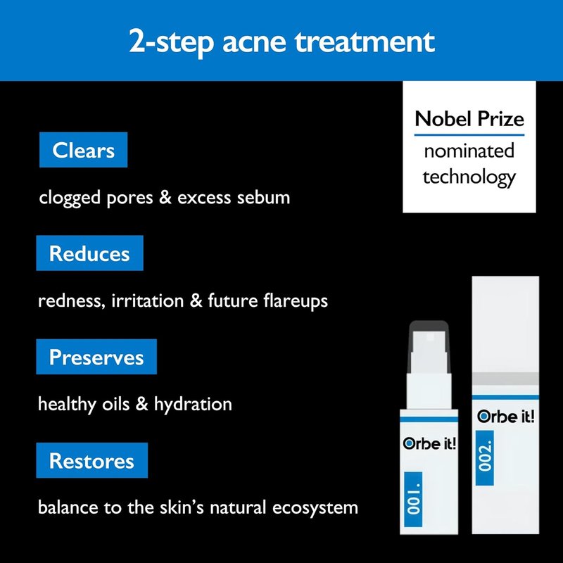 Orbe It! 2-Step Acne Treatment - Salicylic Acid Spray & Cream for Face & Body | Unclogs Pores, Reduces Pimples & Back Acne