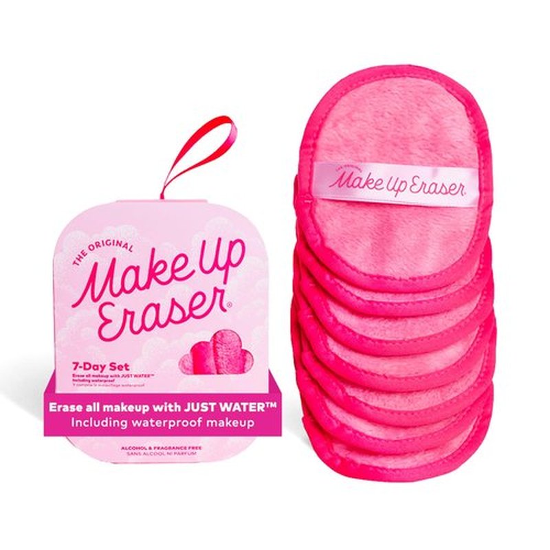 The Original MakeUp Eraser, 7-Day Set, Erase All Makeup with Just Water, Including Waterproof Mascara, Eyeliner, Foundation, Lipstick, Sunscreen, and More! Original Pink, 7ct.