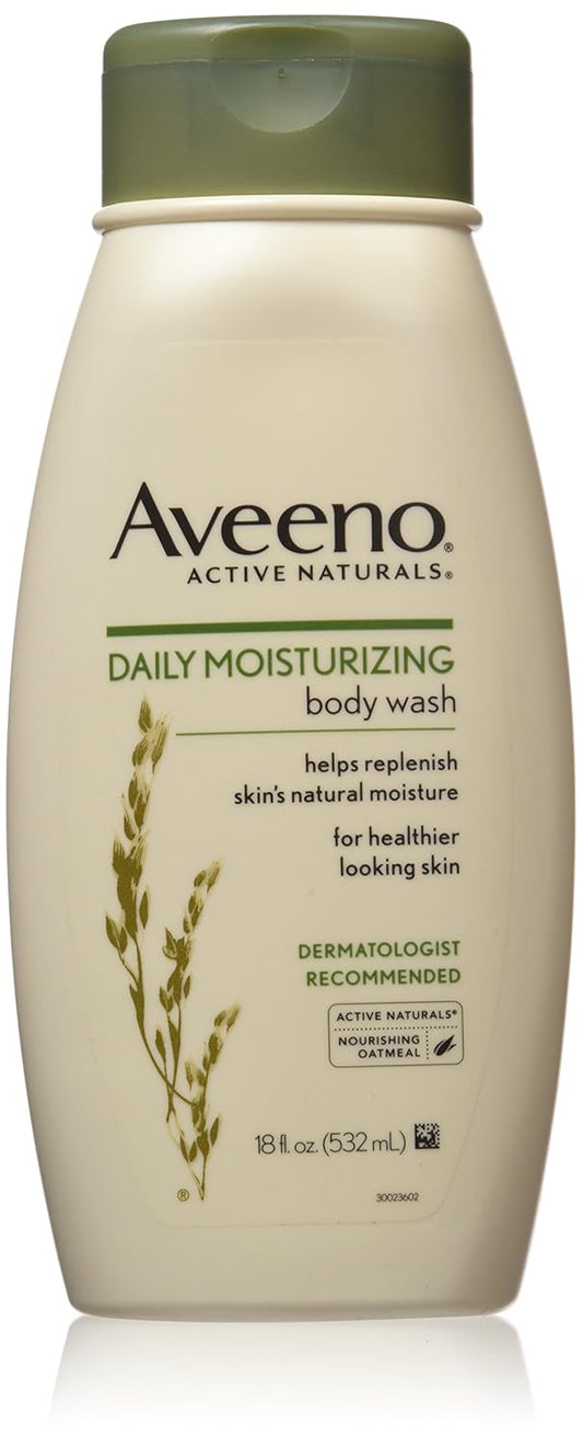 Aveeno Daily Moisturizing Body Wash with Natural Oatmeal - 18 oz (Pack of 3)
