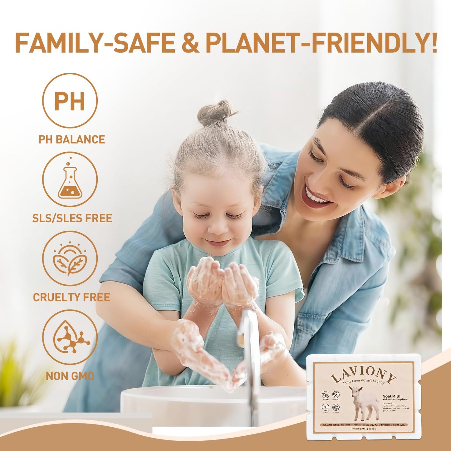 Soap Base - Moisturizing Melt Pour Soap Base, Pre-Cut, Sensitive Skin Safe, No Artificial Color or Fragrance, Vegan&Cruelty-Free, SLS/SLES Free, Organic Soap Base (16 Ounce (Pack of 1), Goat Milk)