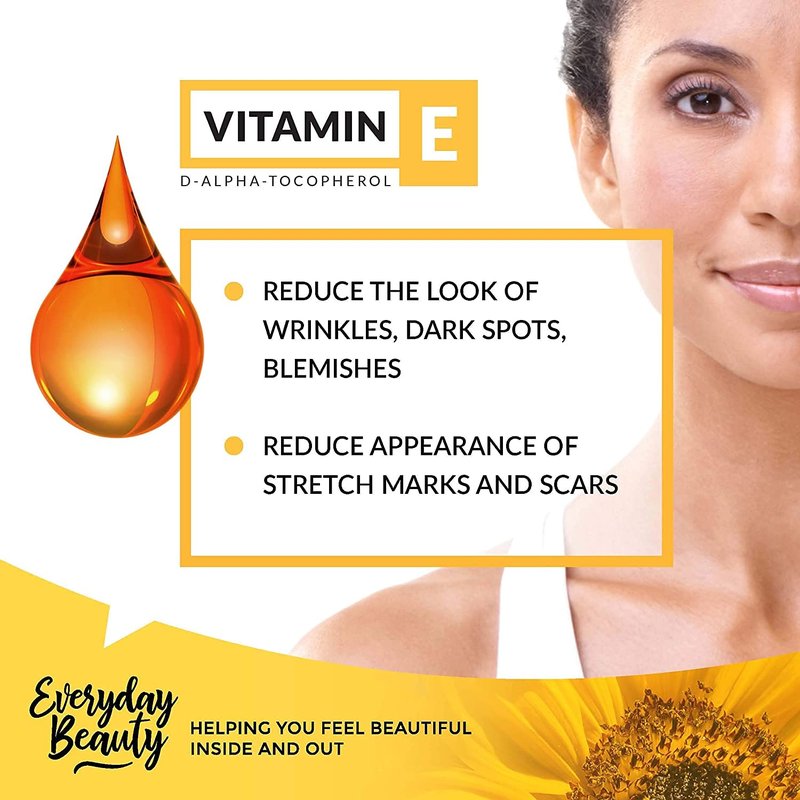 Vitamin E Oil - 100% Pure D-Alpha Tocopherol - 1 Gallon for Face, Body & Hair | Thick Amber Color, Nutty Aroma