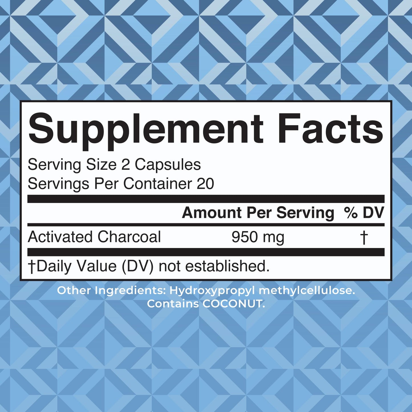 MARYRUTH'S Activated Charcoal Capsules, 950 mg, Non-GMO, Vegan, 40 Count